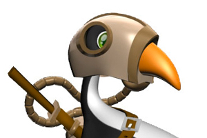 3D samurai penguin